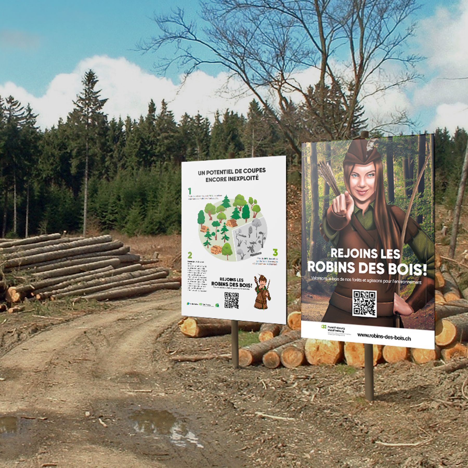 Mockup de l'affiche des Robins des bois utilisés pour simuler le résultat au client